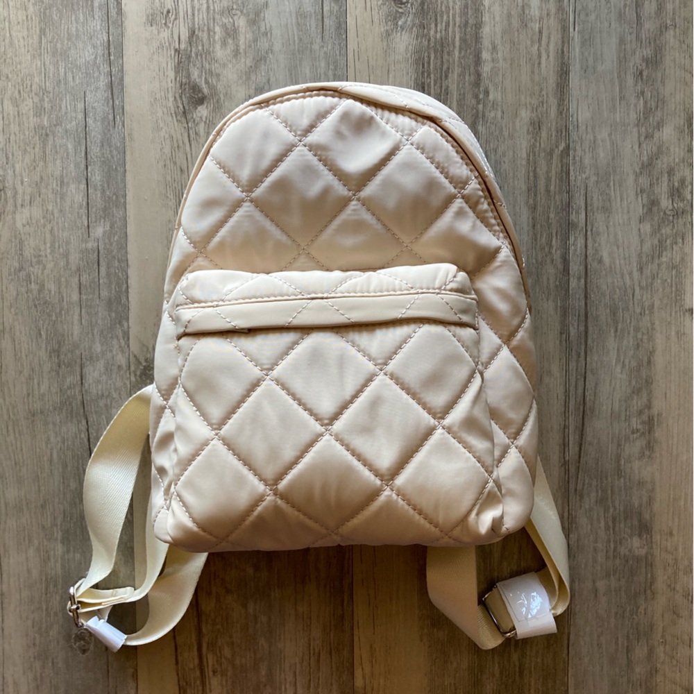 Quilted mini backpack purse